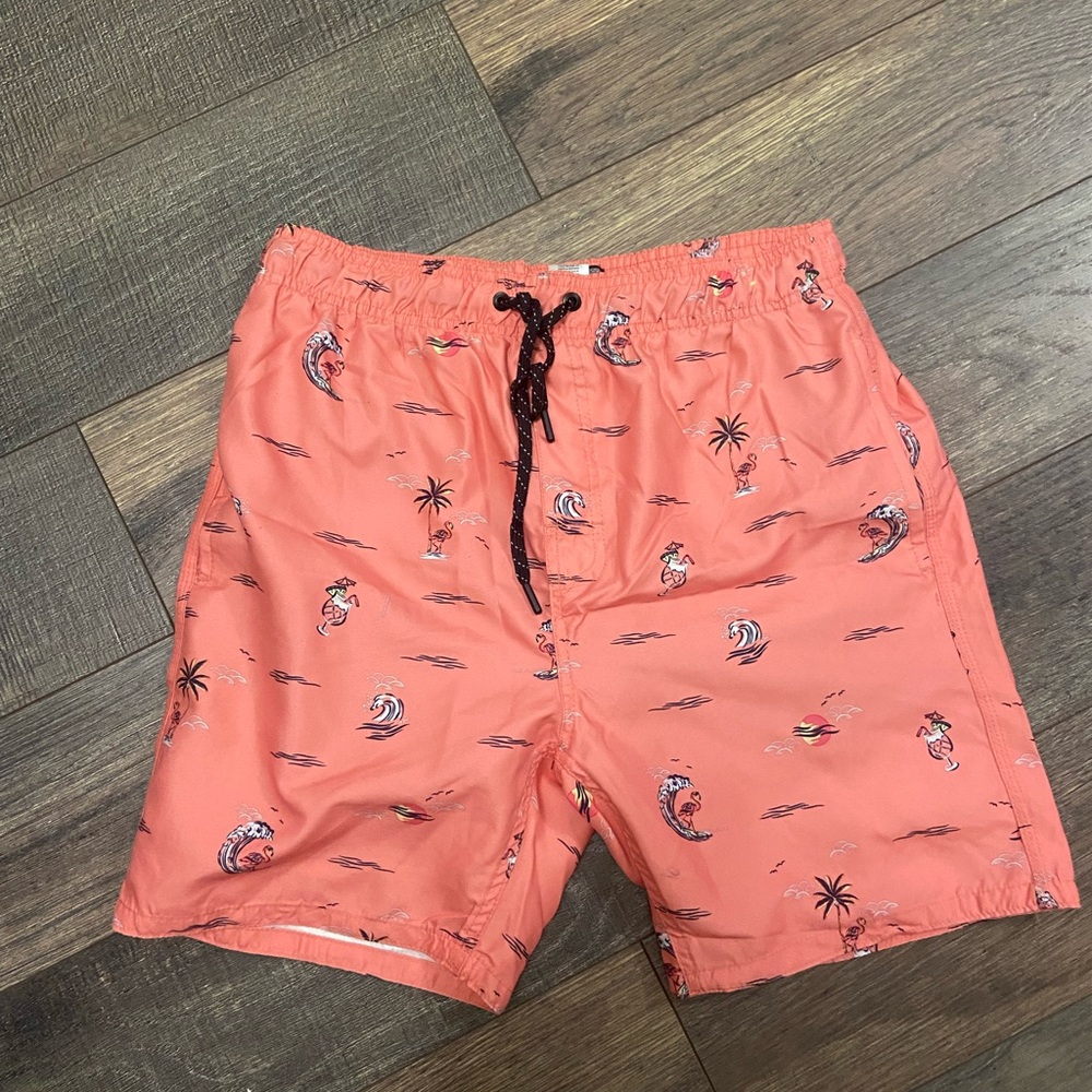 NWOT Burnside Coral Board Shorts with Tropical Design